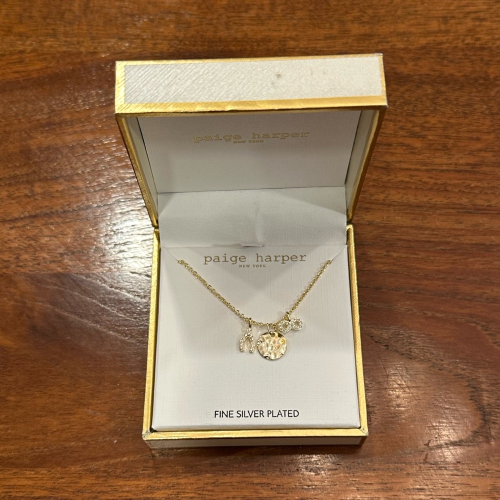 NIB Paige Harper Gold Fine Plated Silver Pendant Necklace